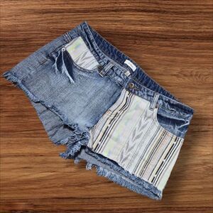Trillium Y2K Denim Patchwork Low Rise Shorts Shorts